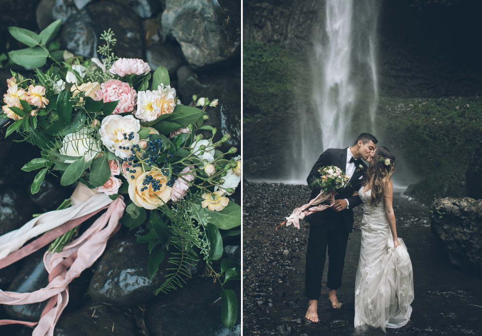 Latourell Waterfall Oregon Elopement Photographers Elope In Oregon Aniko Photography